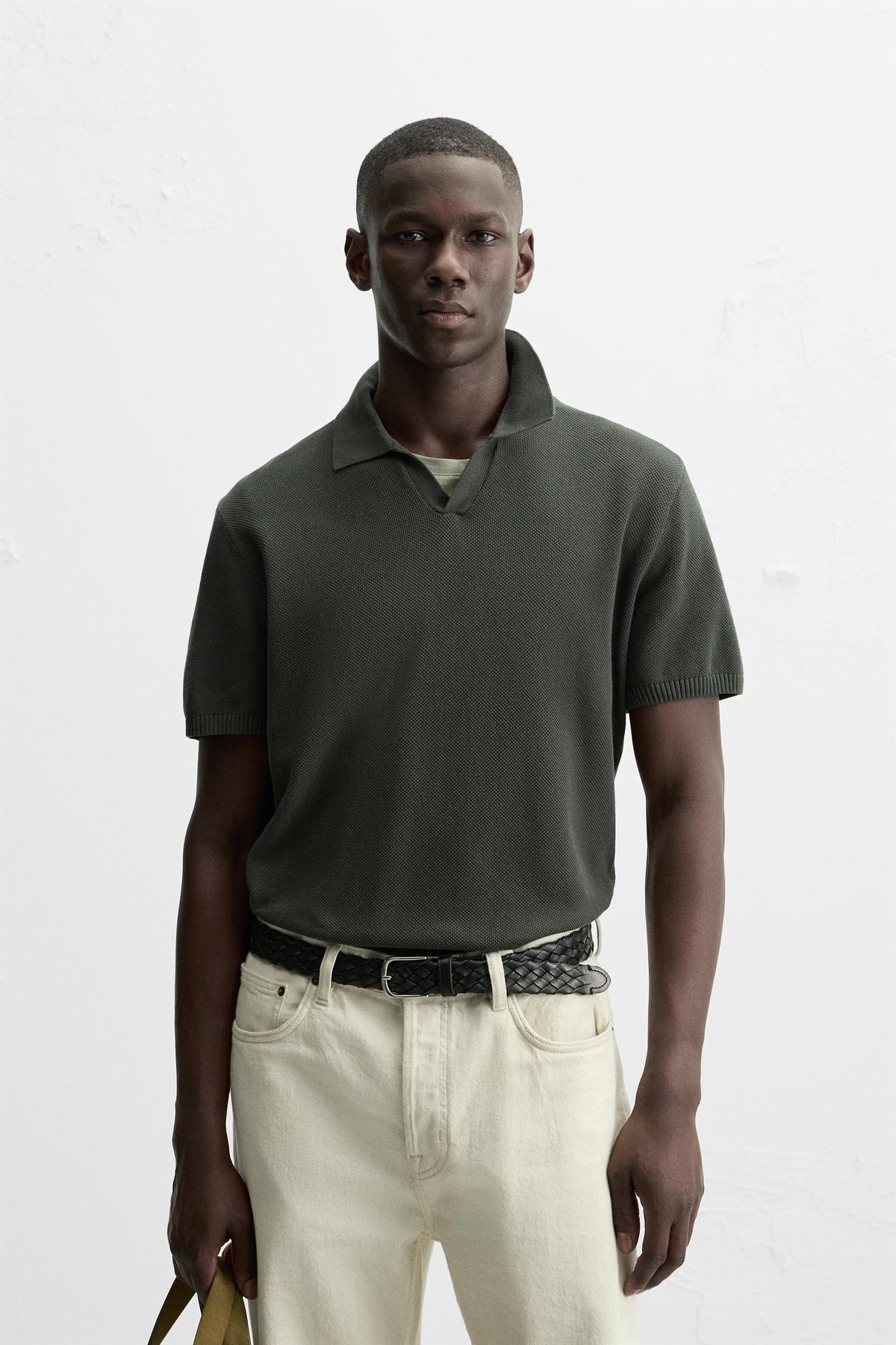 TEXTURED KNIT POLO SHIRT - Image 2