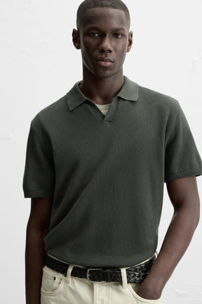 TEXTURED KNIT POLO SHIRT - Image 5