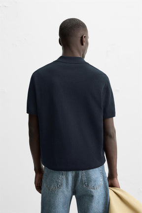 TEXTURED KNIT POLO SHIRT - Image 3