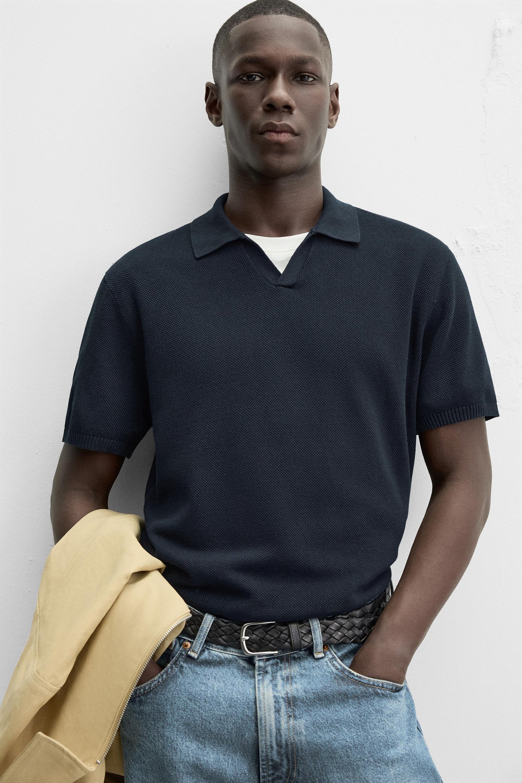 TEXTURED KNIT POLO SHIRT - Image 6