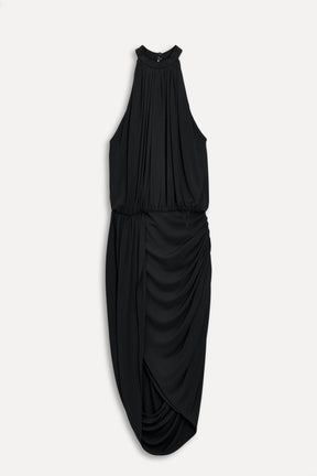 ASYMMETRIC HALTER DRESS