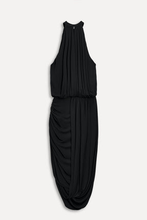 ASYMMETRIC HALTER DRESS