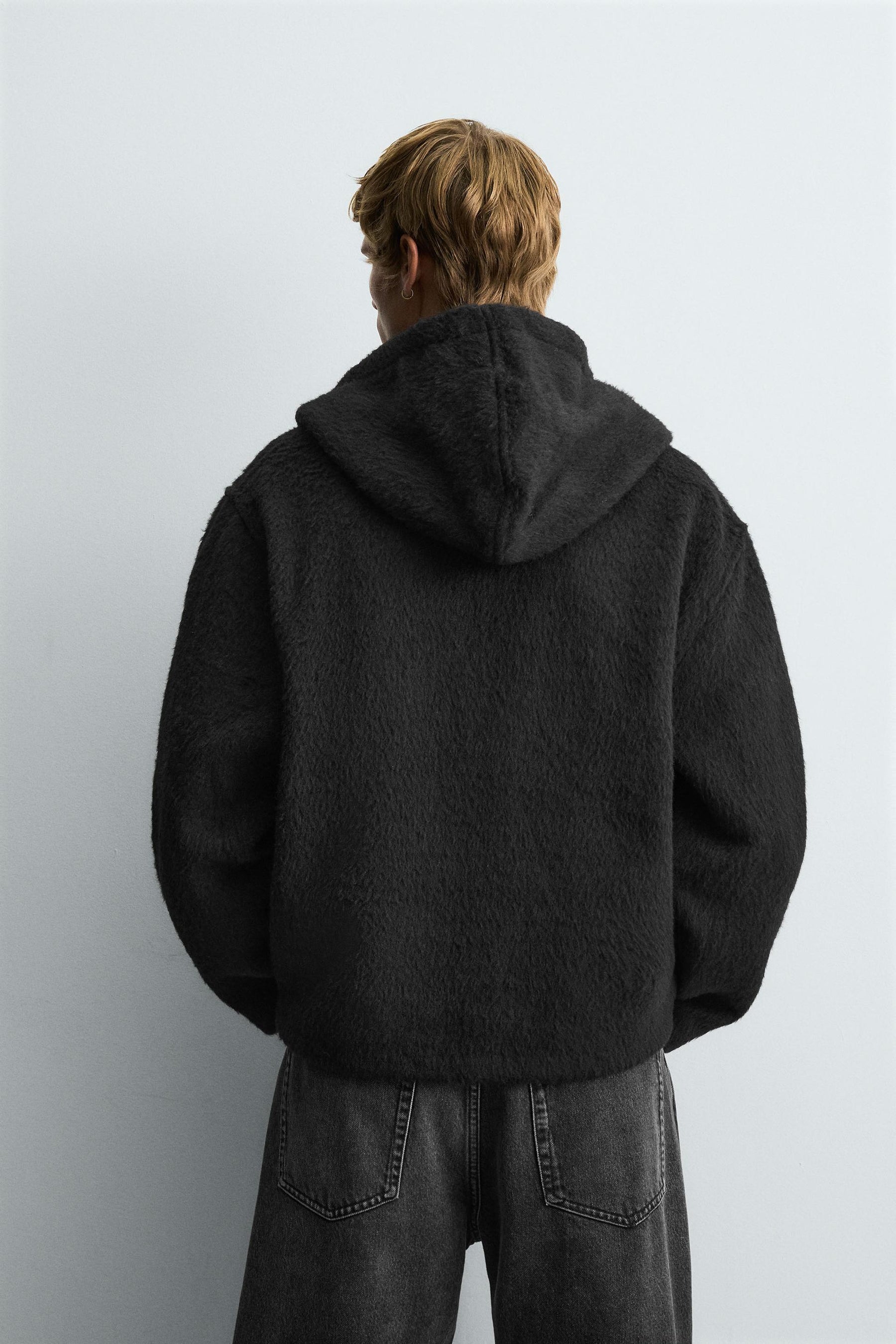 FAUX FUR HOODED OVERSHIRT - Image 3