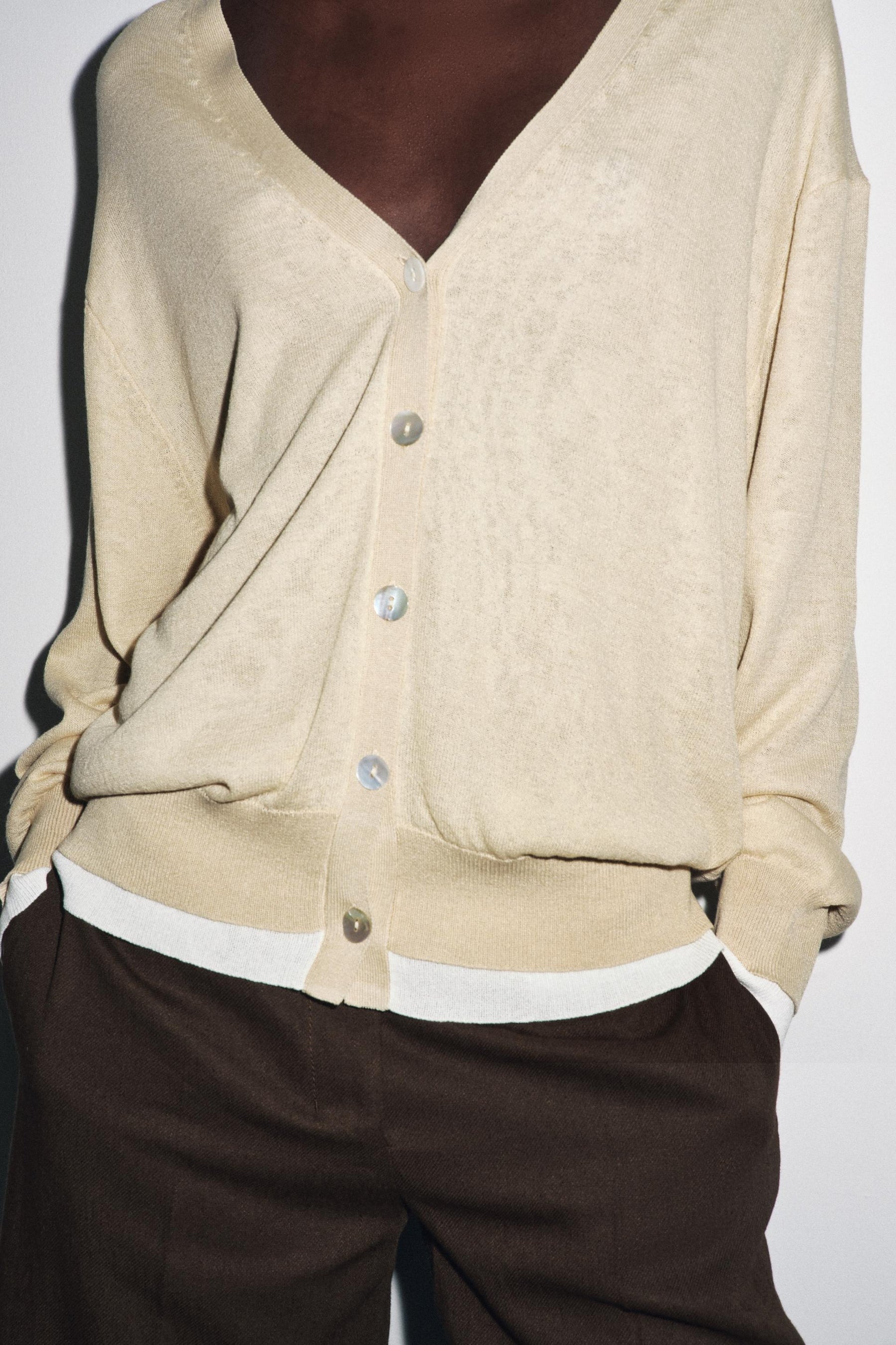 DOUBLE LAYER KNIT CARDIGAN - Image 6