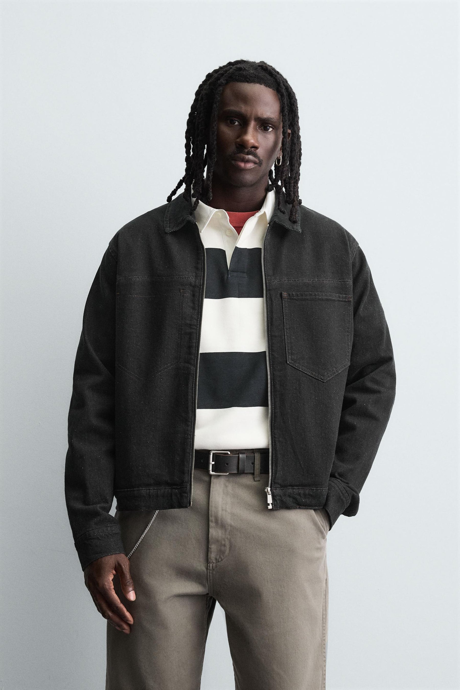 DENIM ZIP-UP OVERSHIRT - Image 2