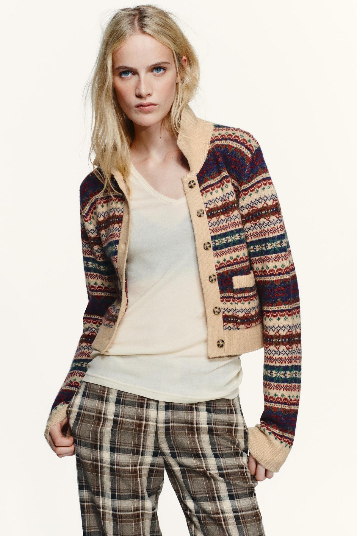Jacquard-Strickjacke