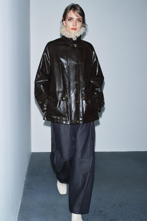 FAUX FUR COLLAR JACKET ZW COLLECTION - Image 4