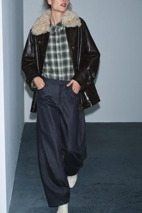 Faux Fur Collar Jacket