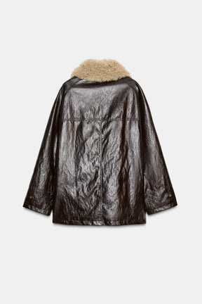 Faux Fur Collar Jacket