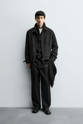 FAUX SUEDE REGULAR FIT JACKET - Image 1