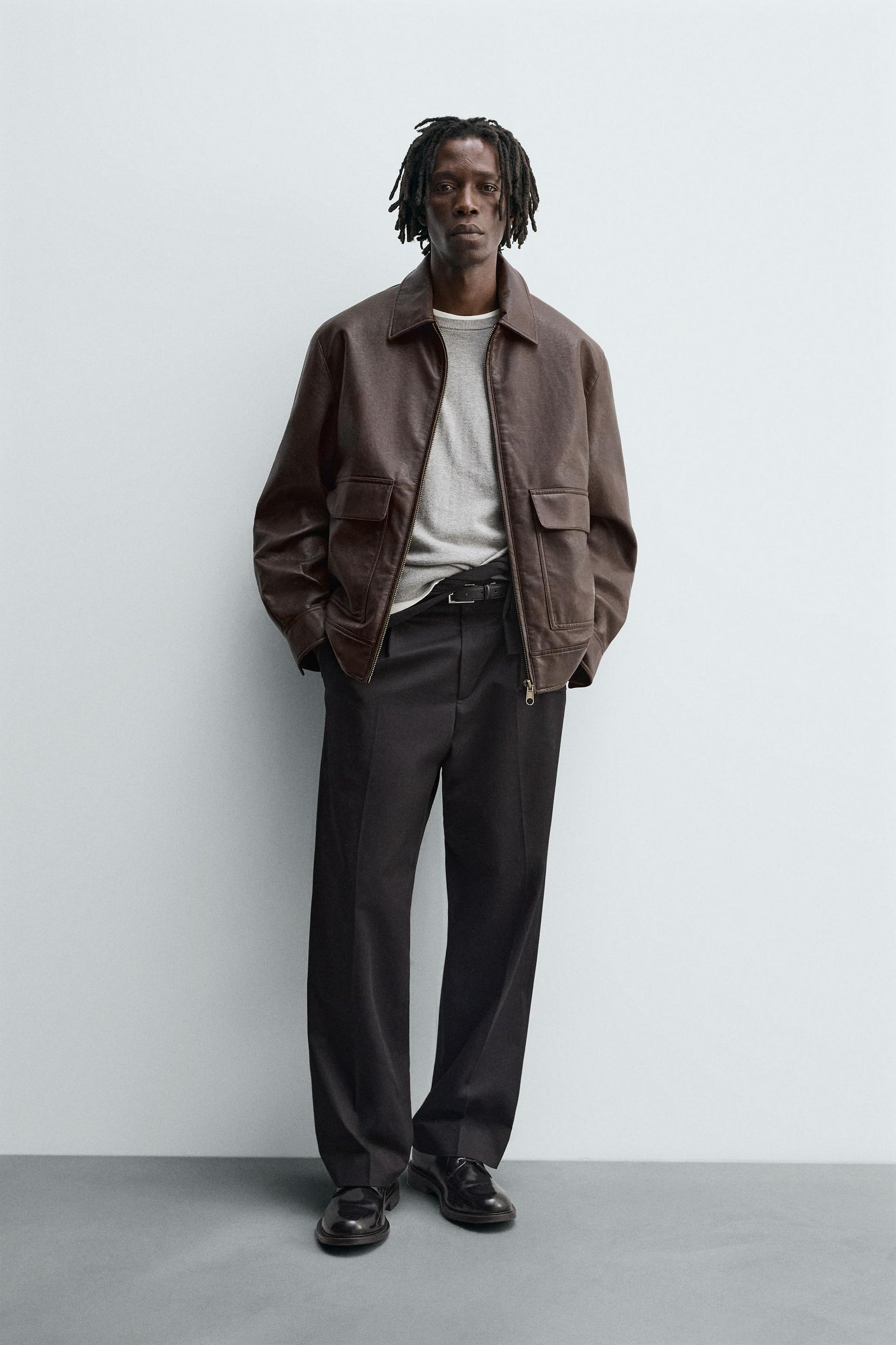 FAUX LEATHER OVERSHIRT - Image 1