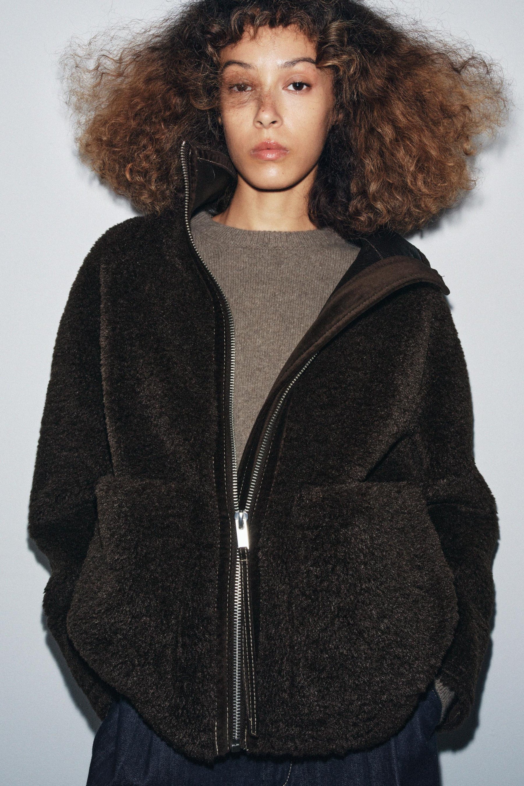 Faux Shearling Double-Faced Jacket