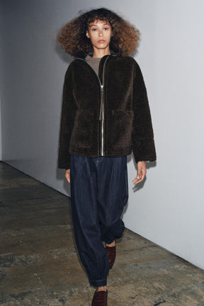 Faux Shearling Double-Faced Jacket
