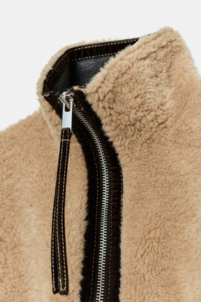 ZW COLLECTION FAUX SHEARLING DOUBLE-FACED JACKET - Image 9