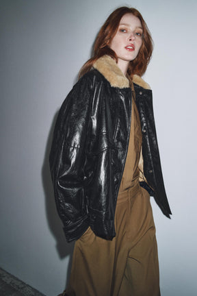 Faux Fur Collar Jacket