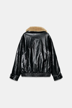 FAUX FUR COLLAR JACKET ZW COLLECTION - Image 7