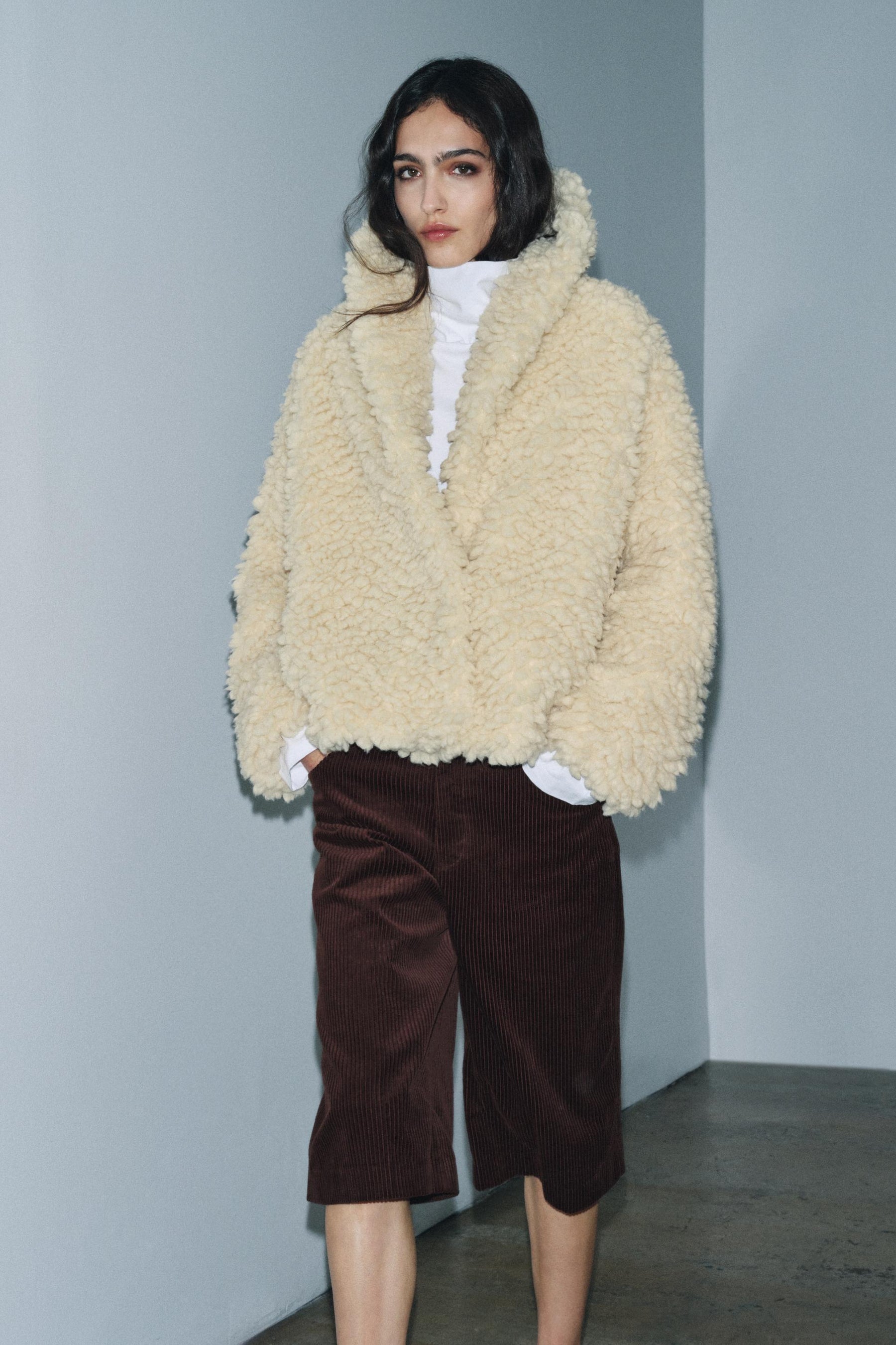 FAUX SHEARLING JACKET ZW COLLECTION - Image 4