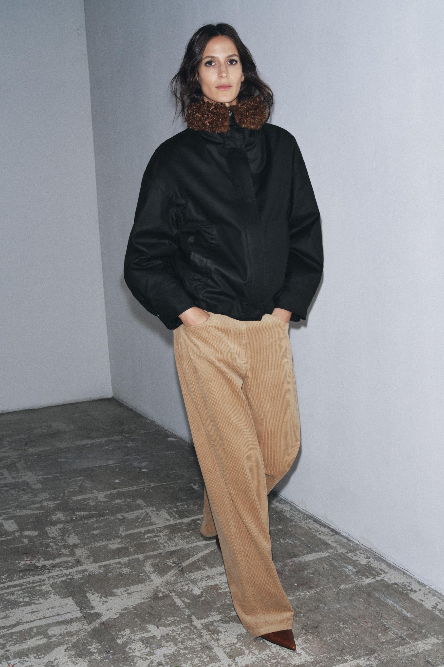 FAUX SHEARLING BOMBER JACKET ZW COLLECTION - Image 6
