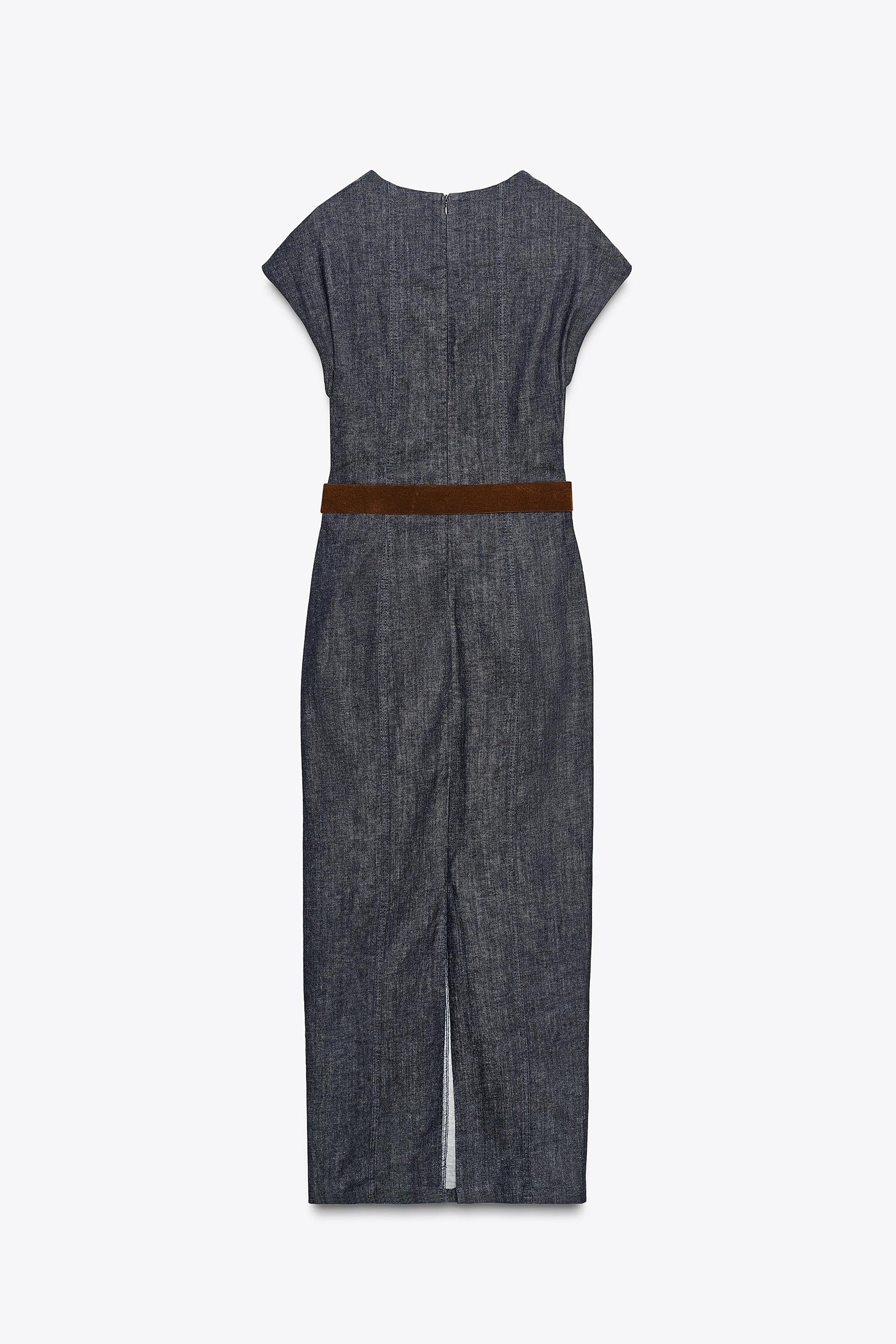 BELTED FITTED MIDI DRESS - Image 8