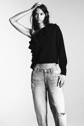 ASYMMETRIC KNIT JUMPER WITH RUFFLES - Image 2