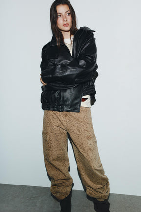 Animal Print Baggy Jeans