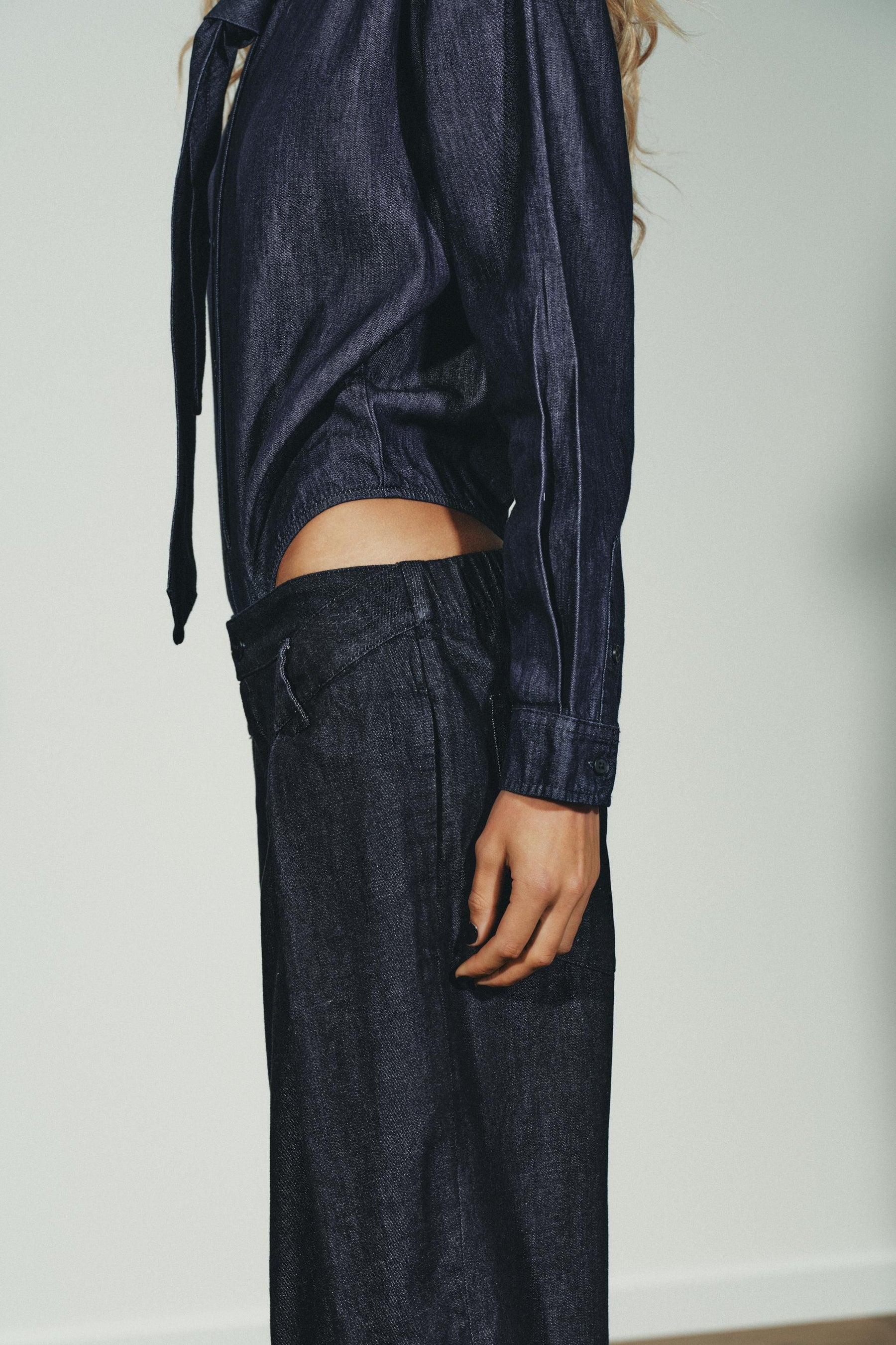 Jeans-Body mit Bindeband