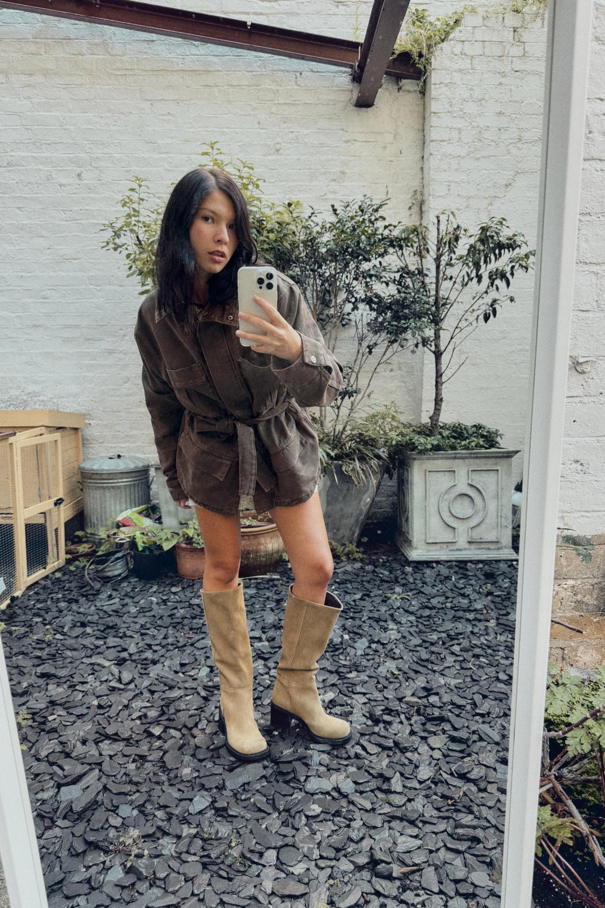 Cordjacke mit Kragen