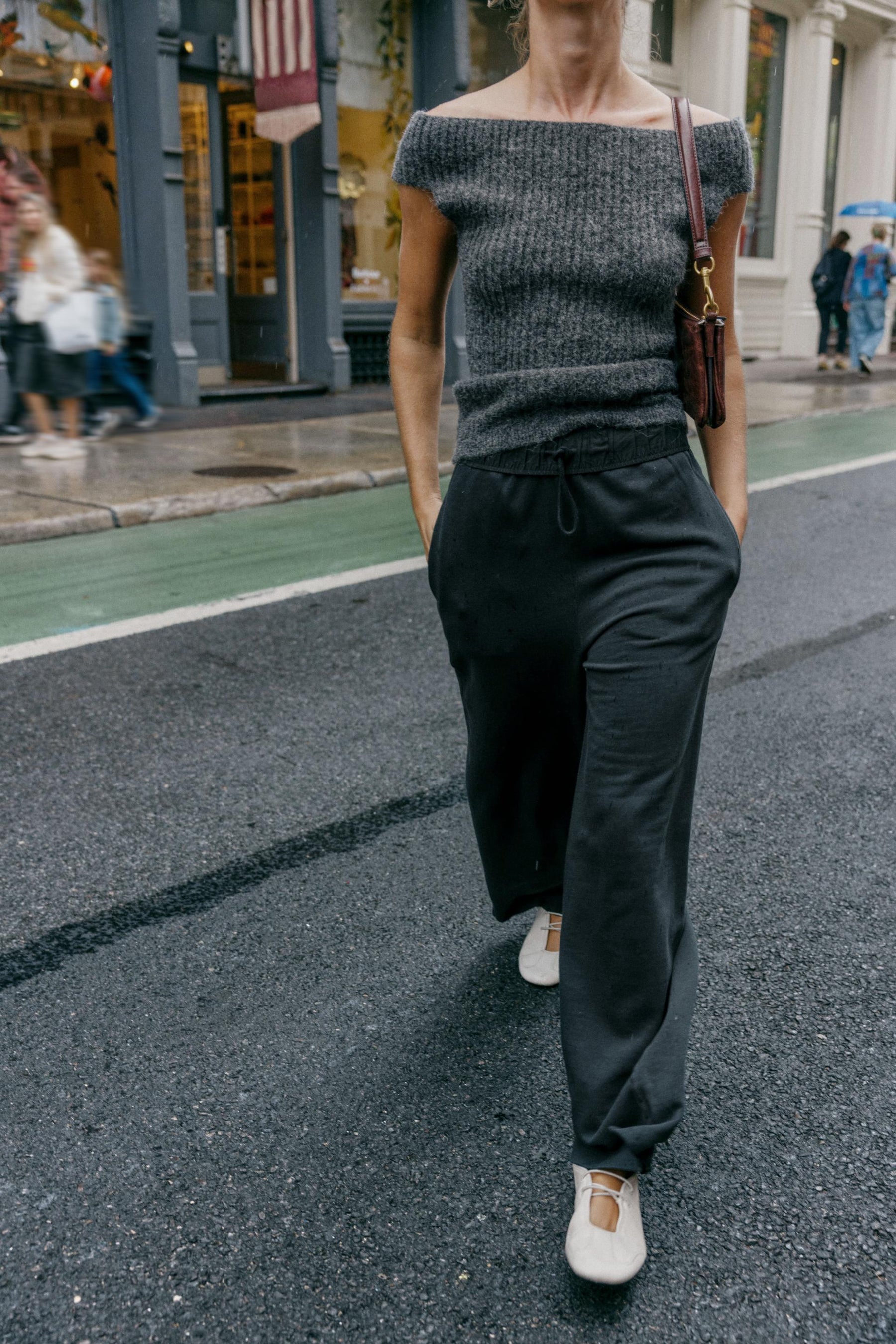 CONTRAST WASHED TROUSERS