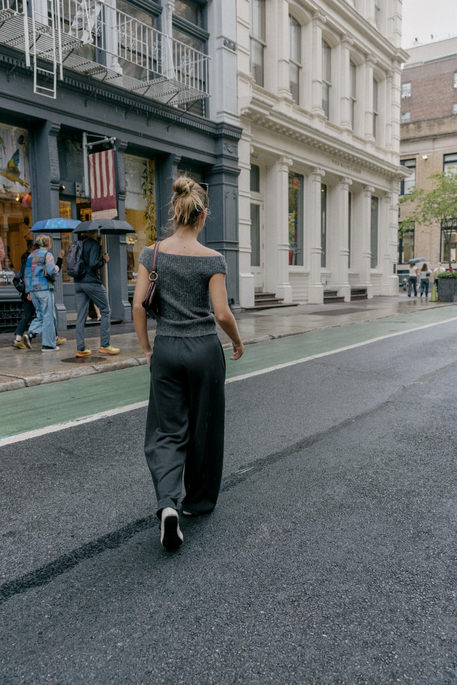 CONTRAST WASHED TROUSERS