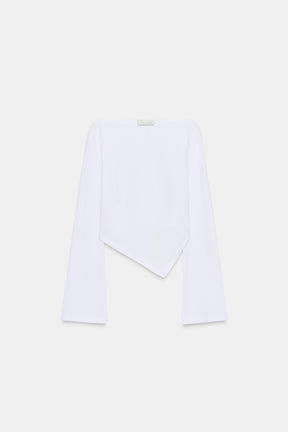 Asymmetric Boat Neck Shirt