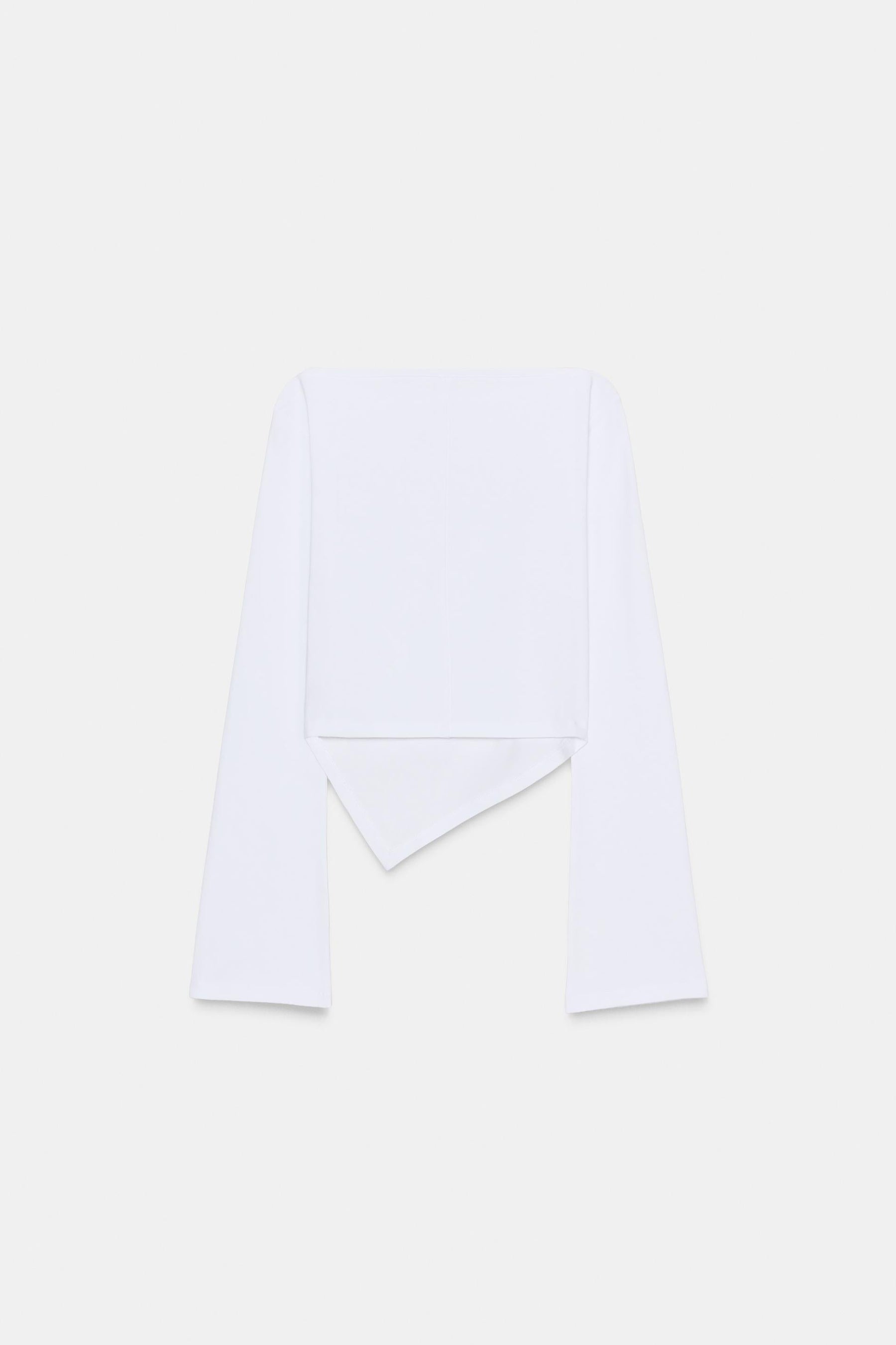Asymmetric Boat Neck Shirt