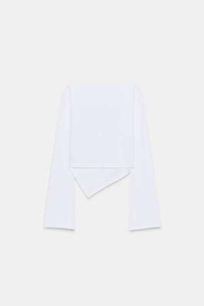 Asymmetric Boat Neck Shirt