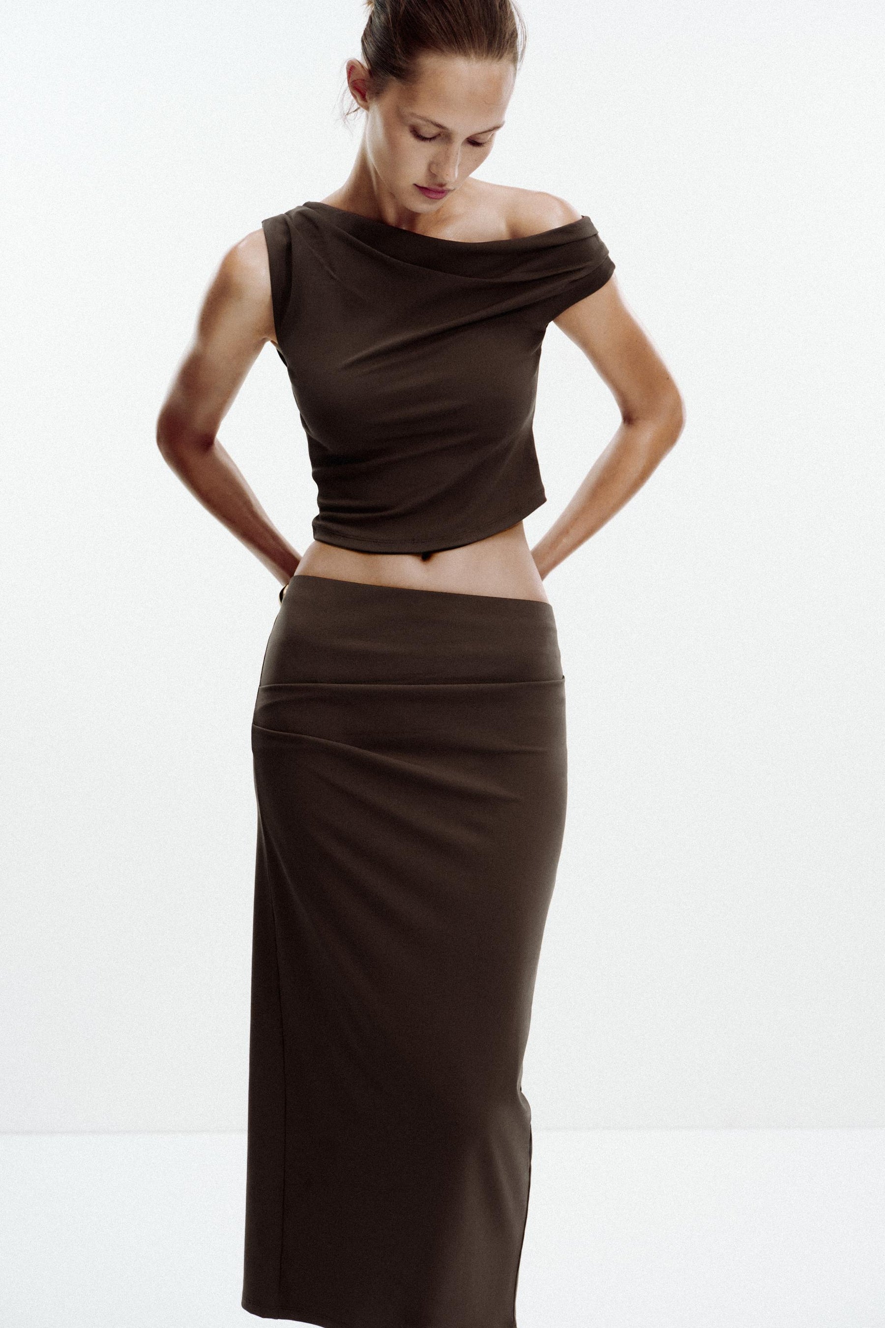 Textured Midi Skirt