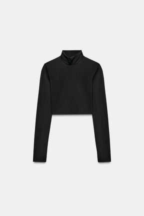 Cropped Polyamide T-Shirt