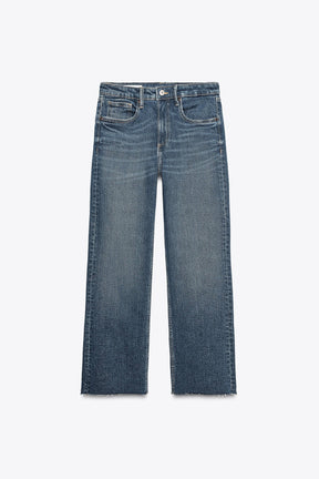 Cropped Flare High-Waist Jeans
