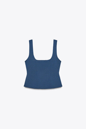 Buttoned Twill Top
