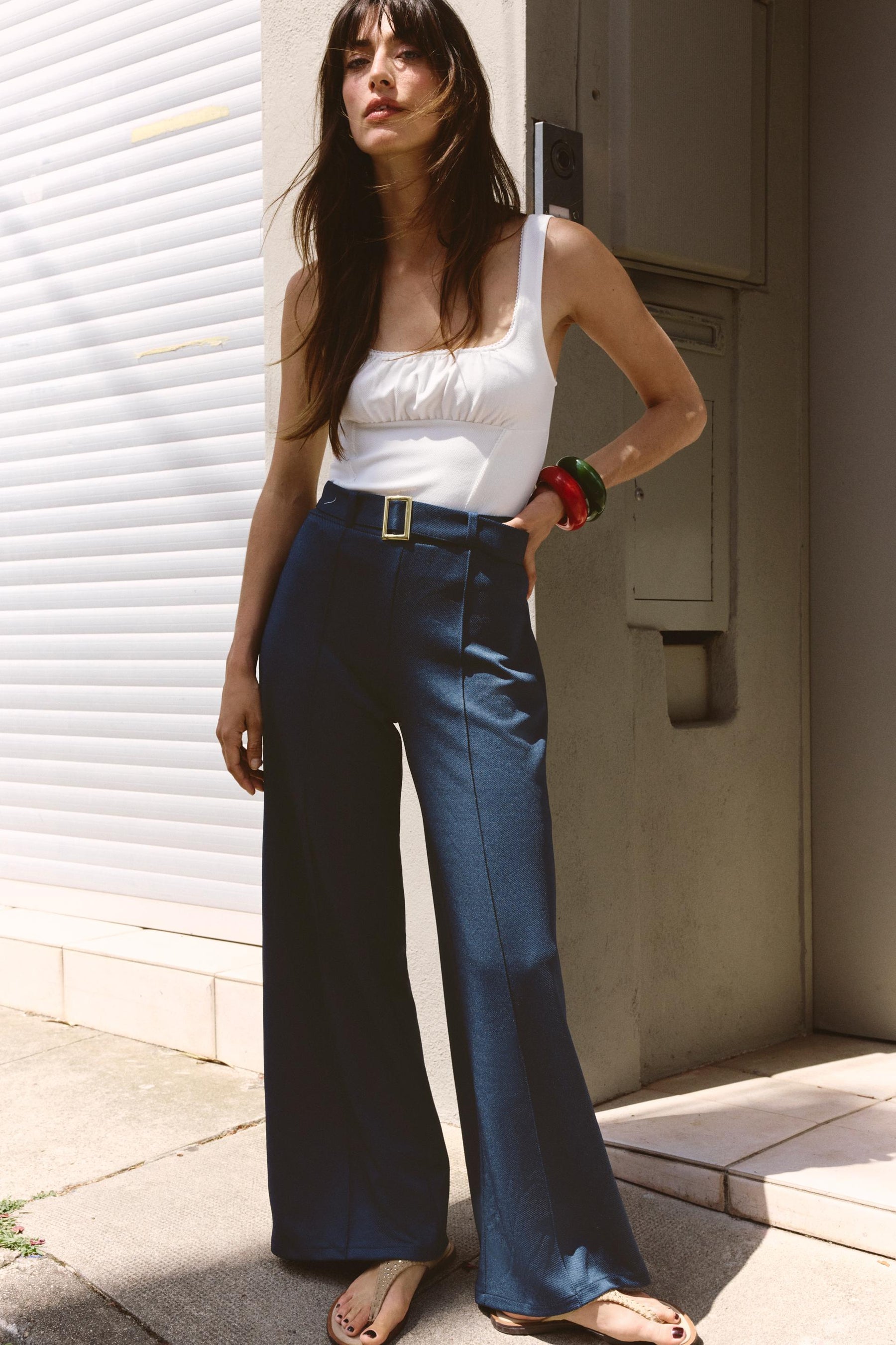 Twill Trousers with Belt