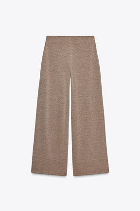 TEXTURED WIDE-LEG TROUSERS