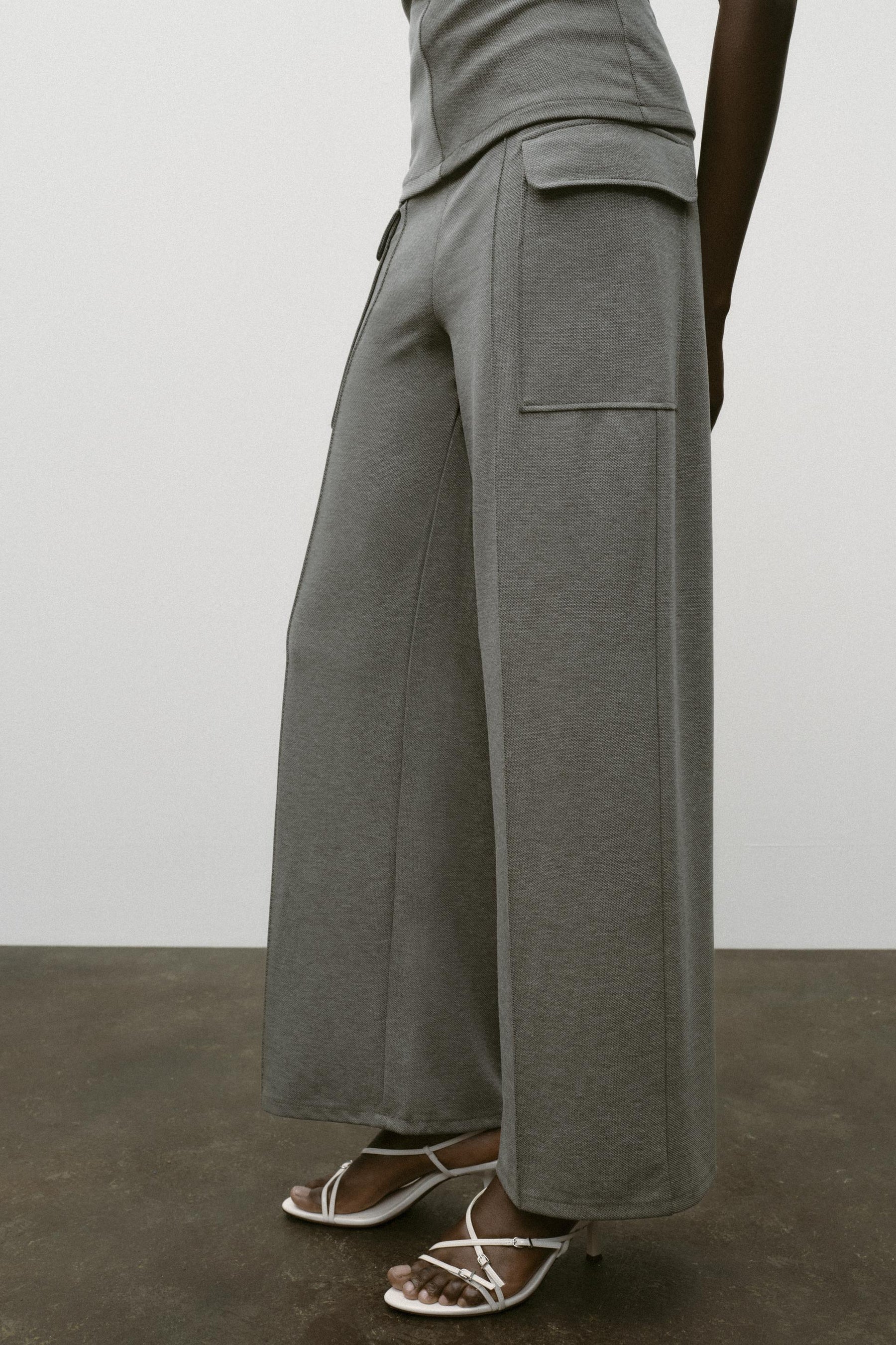 Piqué Trousers with Pockets