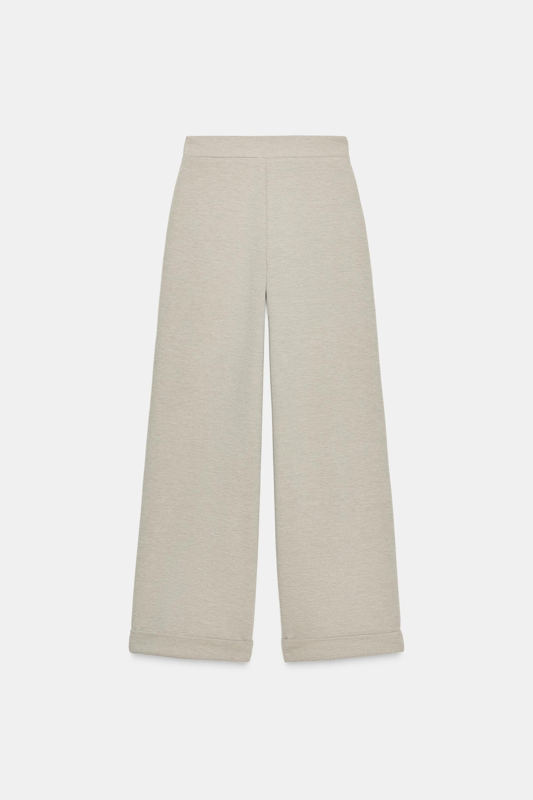 WIDE-LEG TWILL TROUSERS