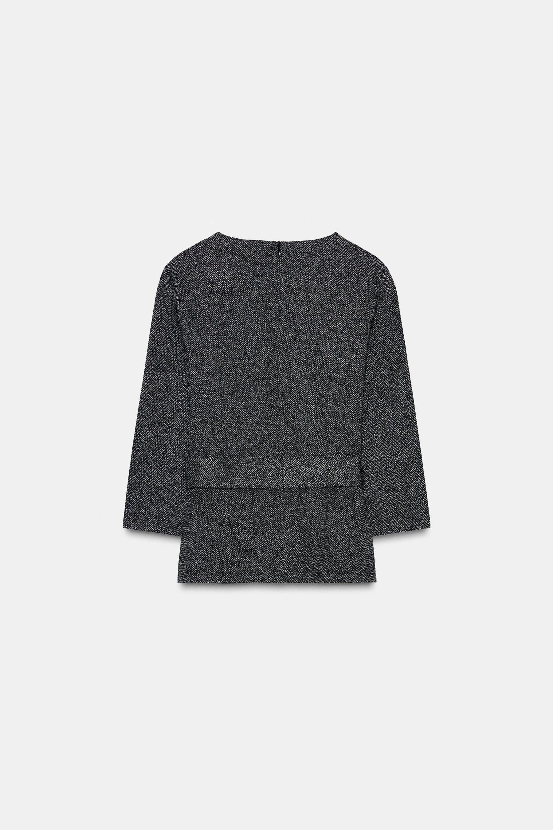 Top aus Twill mit Gürtel