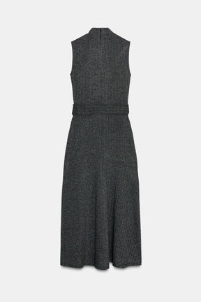 Twill Dress with Belt