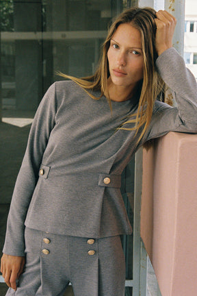 Buttoned Twill Top