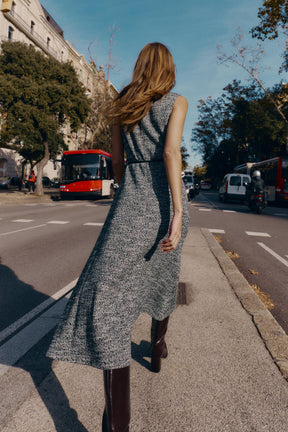 TEXTURED BELTED DRESS - Image 5