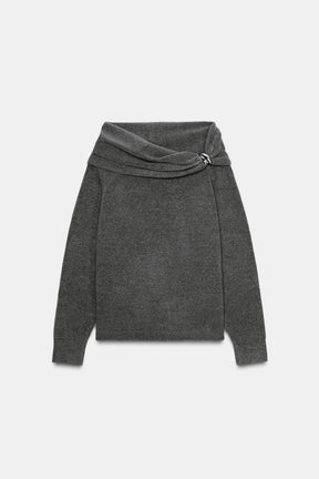 Off-the-shoulder knit jumper