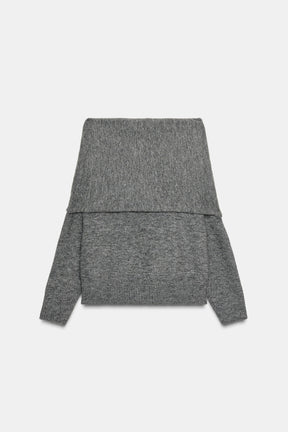 OFF-SHOULDER KNIT JUMPER