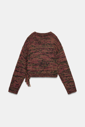KNIT JUMPER WITH SIDE FRINGES - Image 5