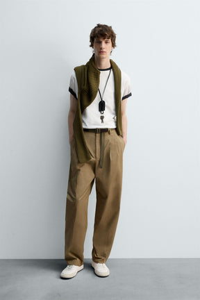 HEAVYWEIGHT RIBBED TRIM T-SHIRT - Image 1