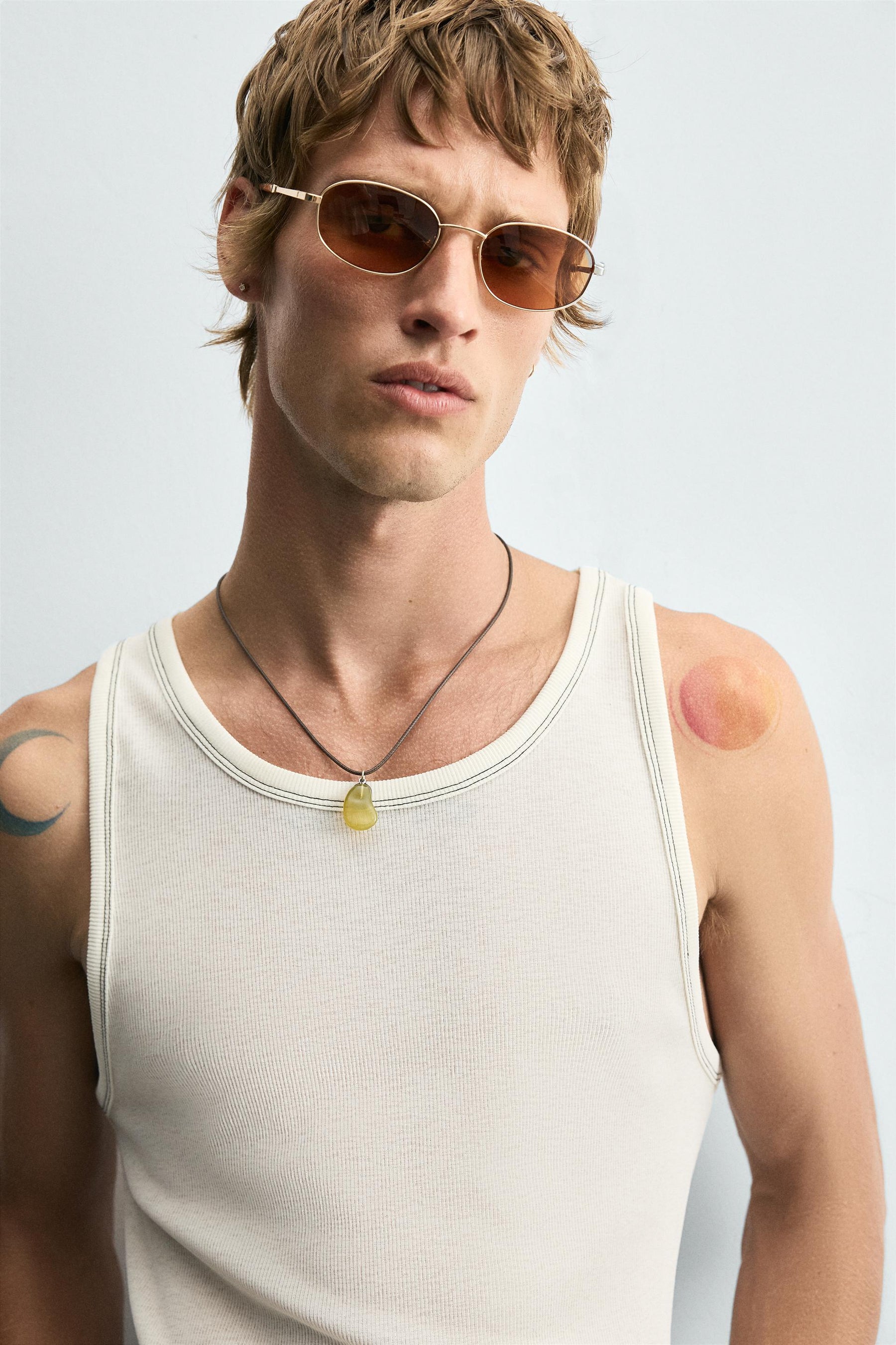 TANK T-SHIRT WITH CONTRAST TOPSTITCHING - Image 5