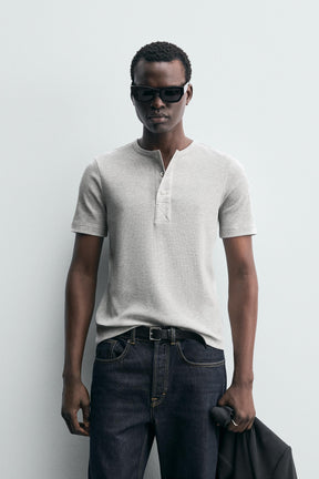 GRANDAD COLLAR T-SHIRT - Image 2